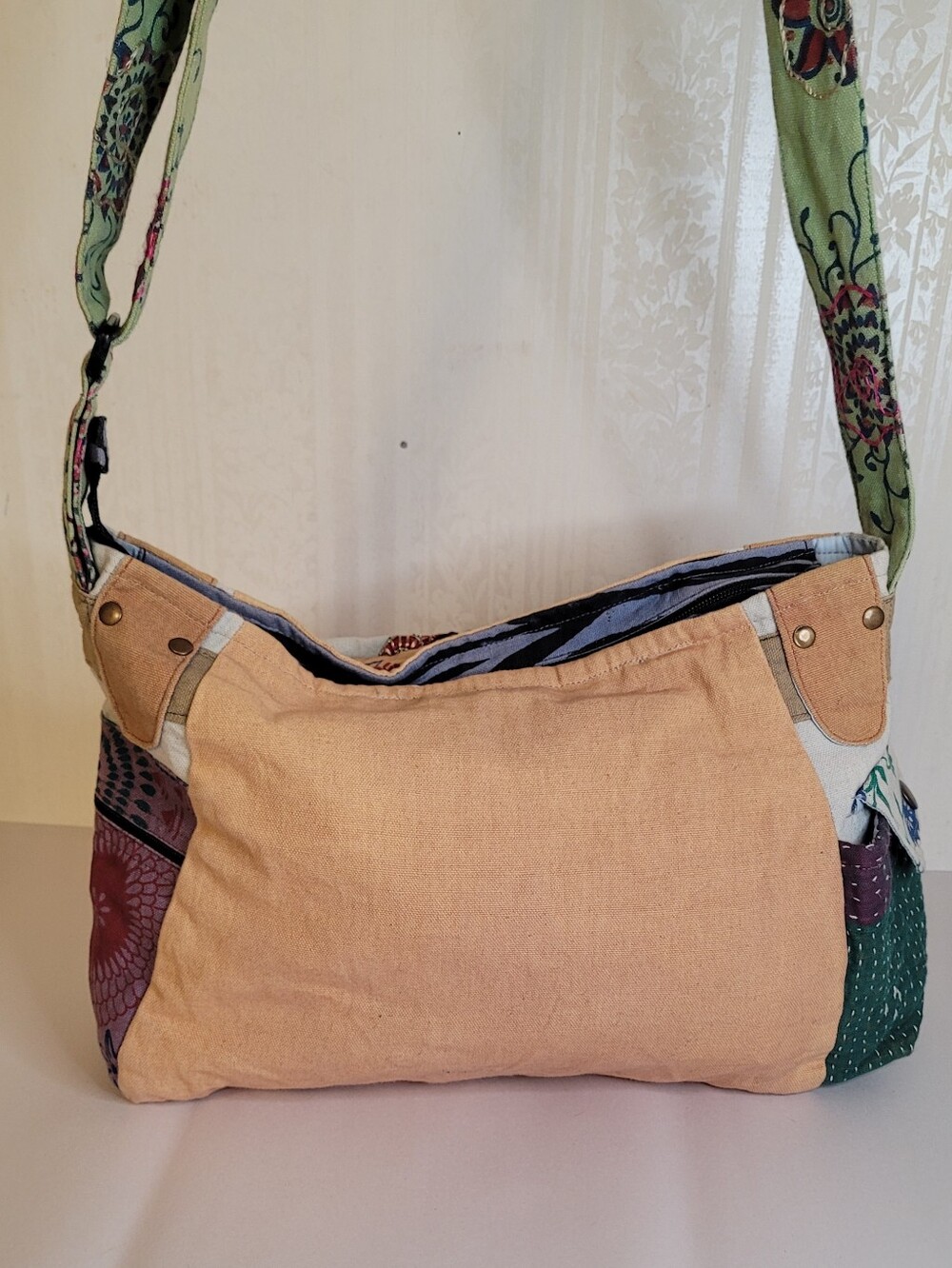 Blue Sky Boho Hippie Crossbody Bag - Picture 6 of 14